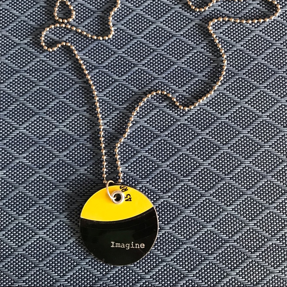 Necklace: Vinyl record Imagine